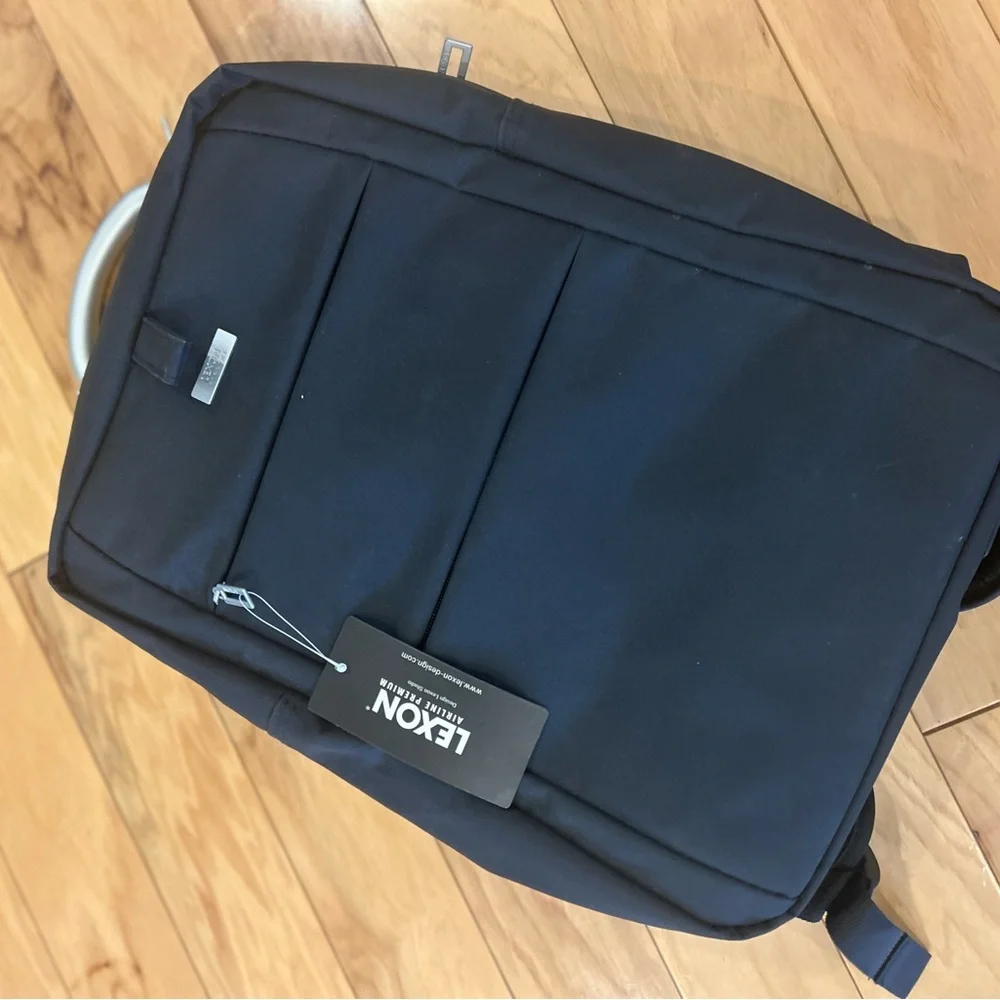 Title: NWT Lexon Modern Laptop Backpack Travel Bag Black Aluminum Handle
